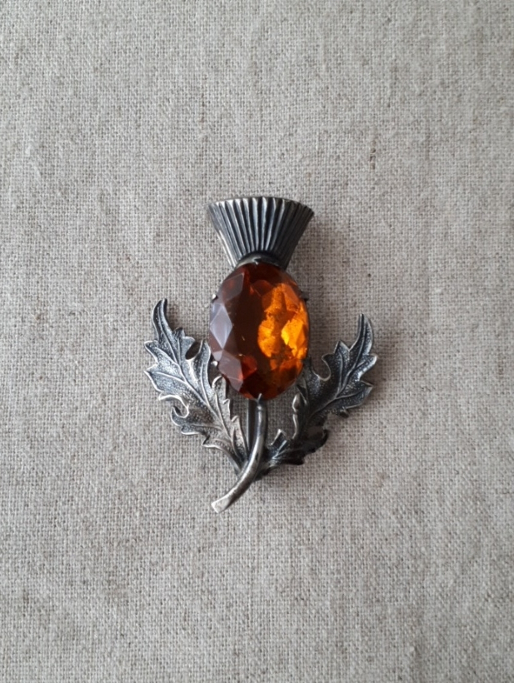 Vintage Sterling Silver Thistle Brooch
